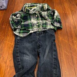 Baby gap jeans and button down shirt